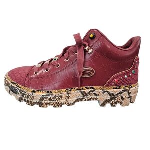 SKECHERS HERITAGE Limited Edition Leather Platform Sneaker Y2K Jewel Accents‎